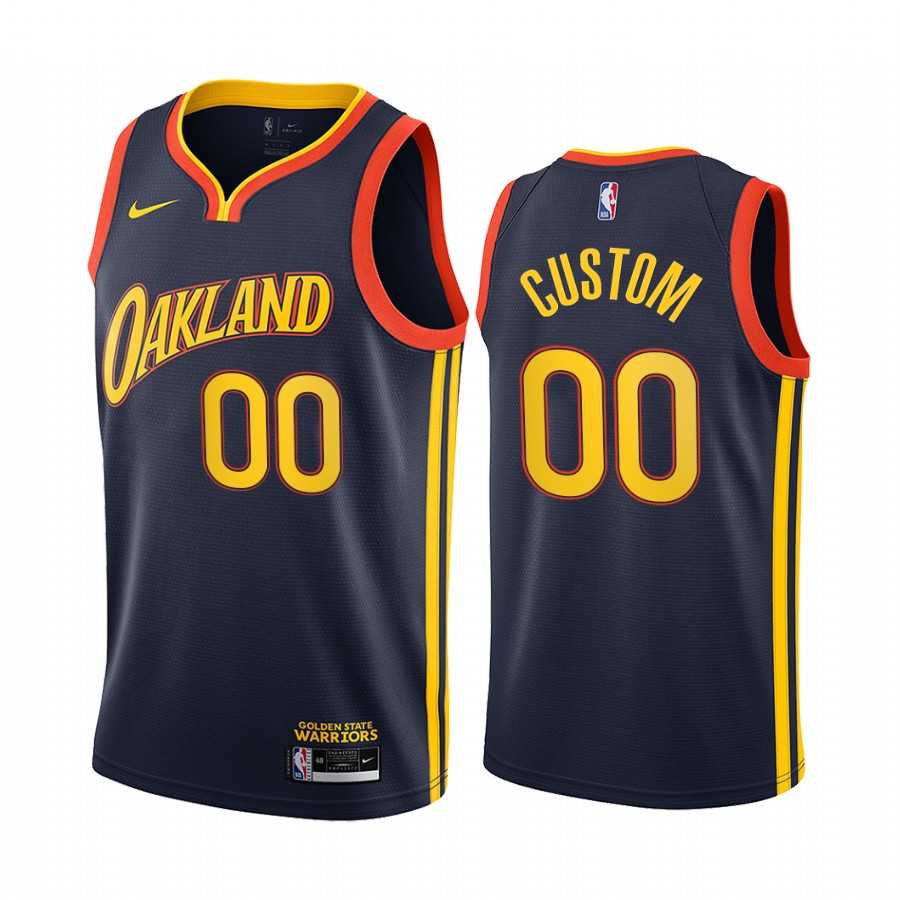 Men & Youth Customized Golden State Warriors Navy Nike Swingman 2020-21 City Edition Jersey